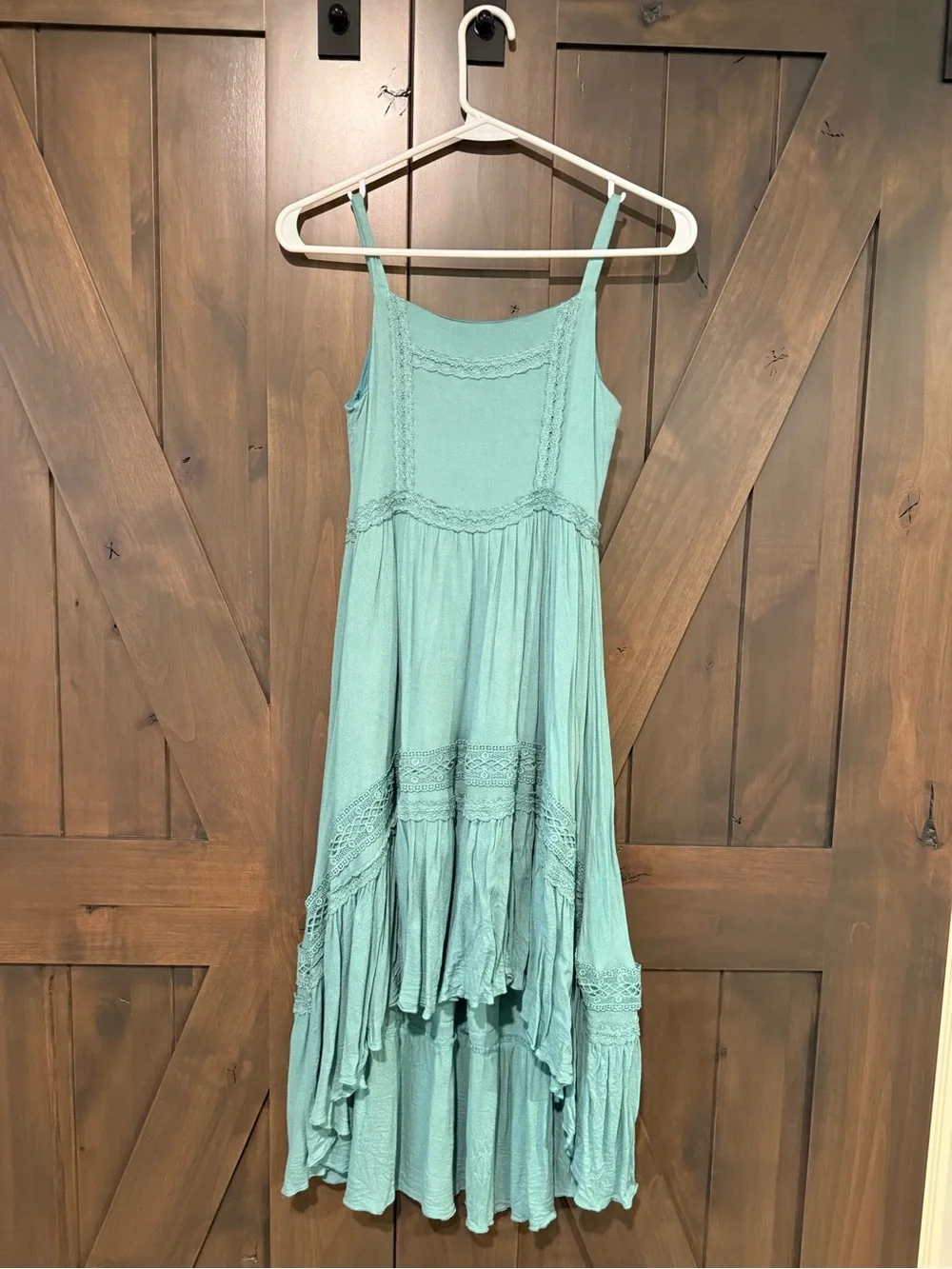 Joyfolie Girls' Mia Joy Adelaide dress in Teal High-Low Sundress size 8